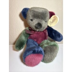 Bestever Christmas‎ Rainbow Patchwork Bear Stuffed Animal Plush 14" Tags
